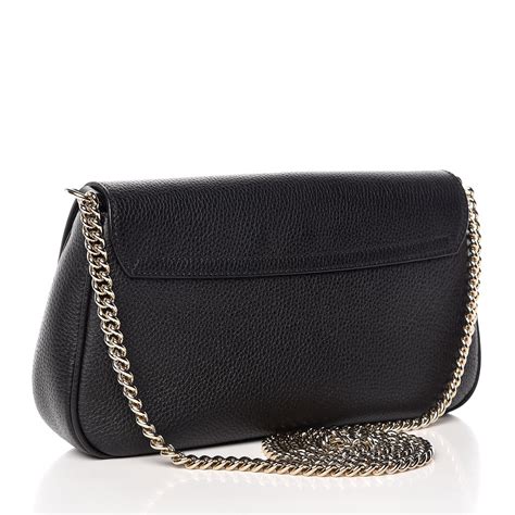 gucci pebbled calfskin medium soho flap crossbody black|gucci pebbled calfskin.